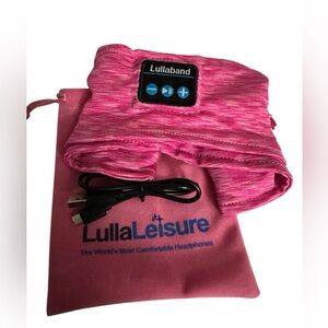 LULLALEISURE LULLABAND Wireless Headband Pink w/ Pouch EUC